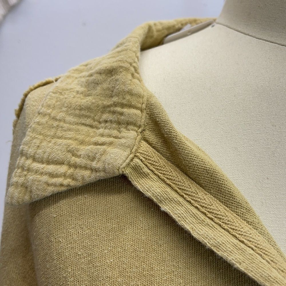 Free People L/S Mustard Top Collared V-Neck Cuffs - Picture 11 of 16